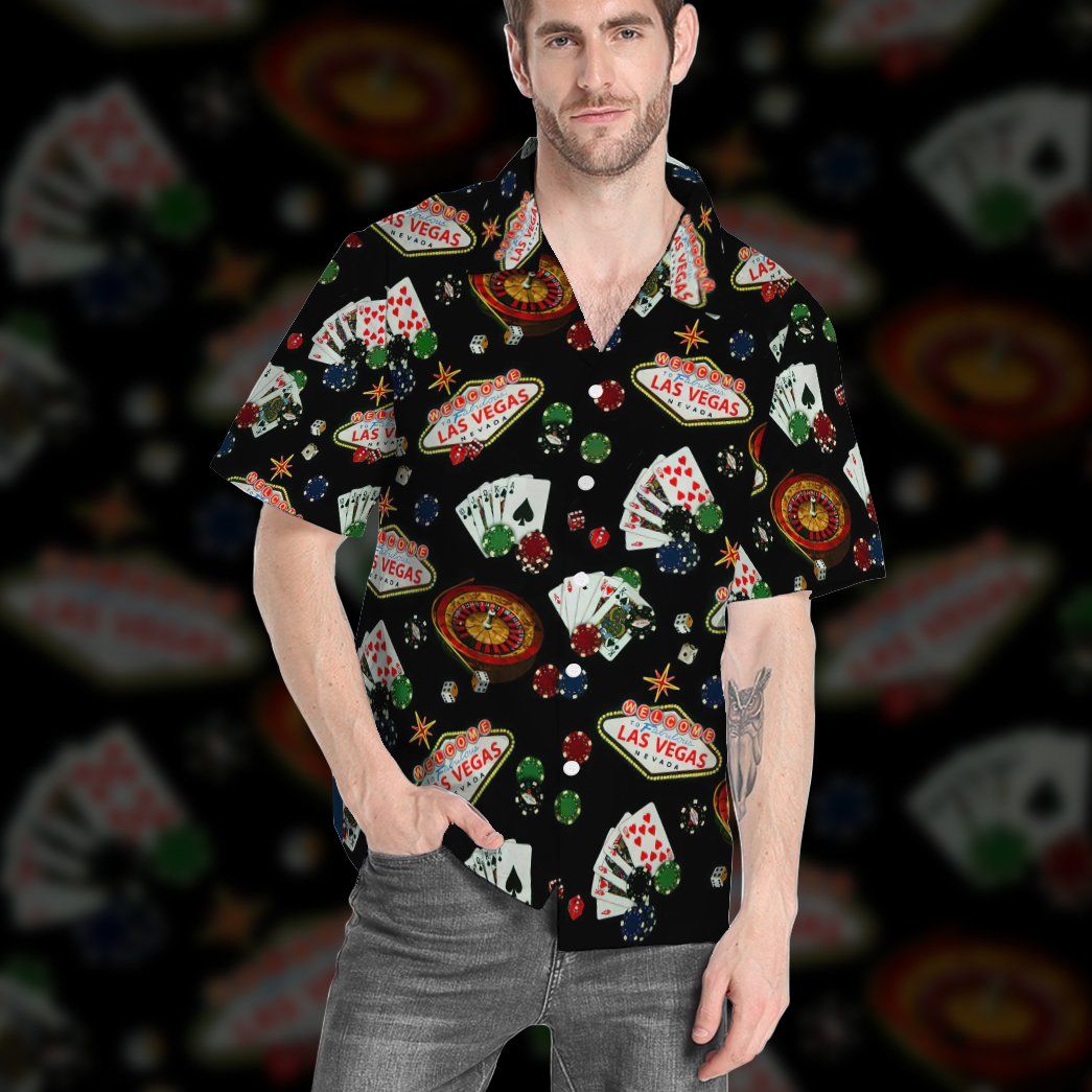 Gearhumans 3D Las Vegas Gambling Custom Hawaii Shirt