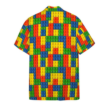 Gearhumans 3D Lego Fabric Custom Hawaii Shirt