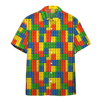 Gearhumans 3D Lego Fabric Custom Hawaii Shirt