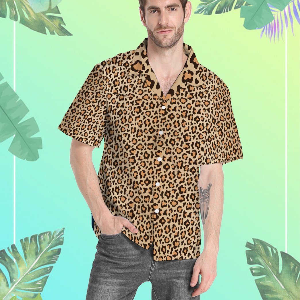 Gearhumans 3D Leopard Skin Hawaii Shirt ZC13049 Hawai Shirt 