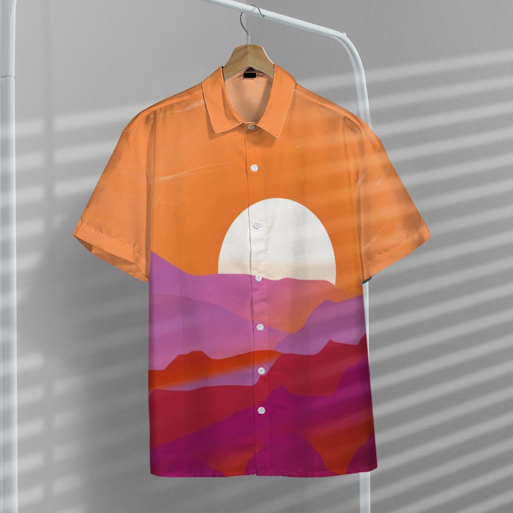 Gearhumans 3D Lesbian Pride Sunrise Custom Hawaii Shirt GS21052110 Hawai Shirt 