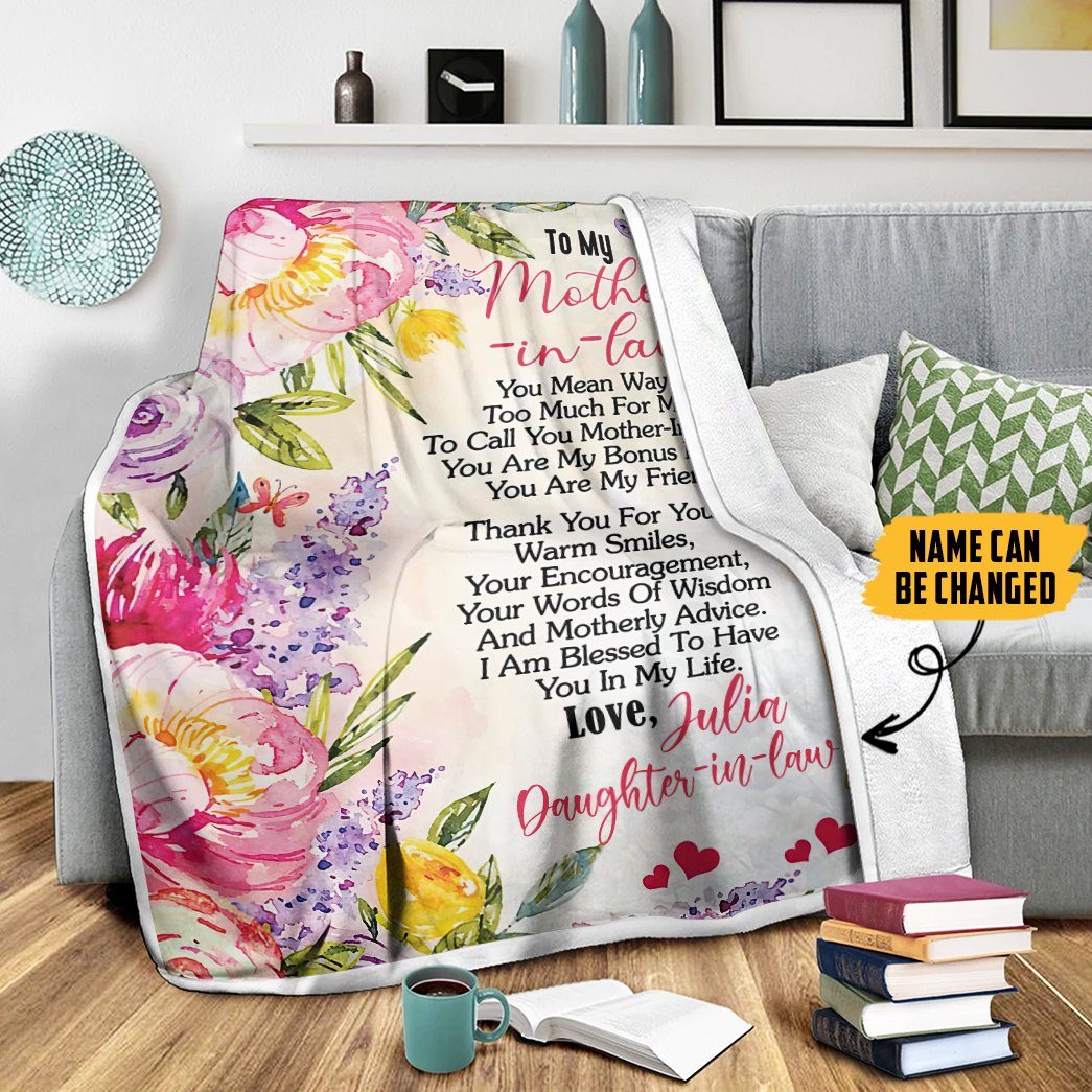 Gearhumans 3D Letter To Mother In Law Happy Mothers Day Blanket GS120429 Blanket 