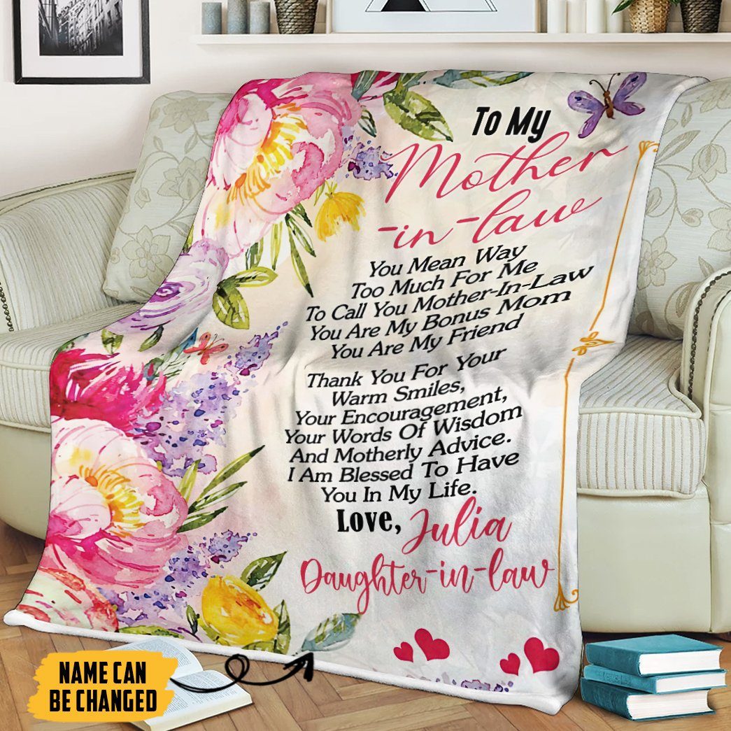 Gearhumans 3D Letter To Mother In Law Happy Mothers Day Blanket GS120429 Blanket 