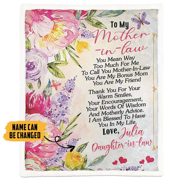 Gearhumans 3D Letter To Mother In Law Happy Mothers Day Blanket