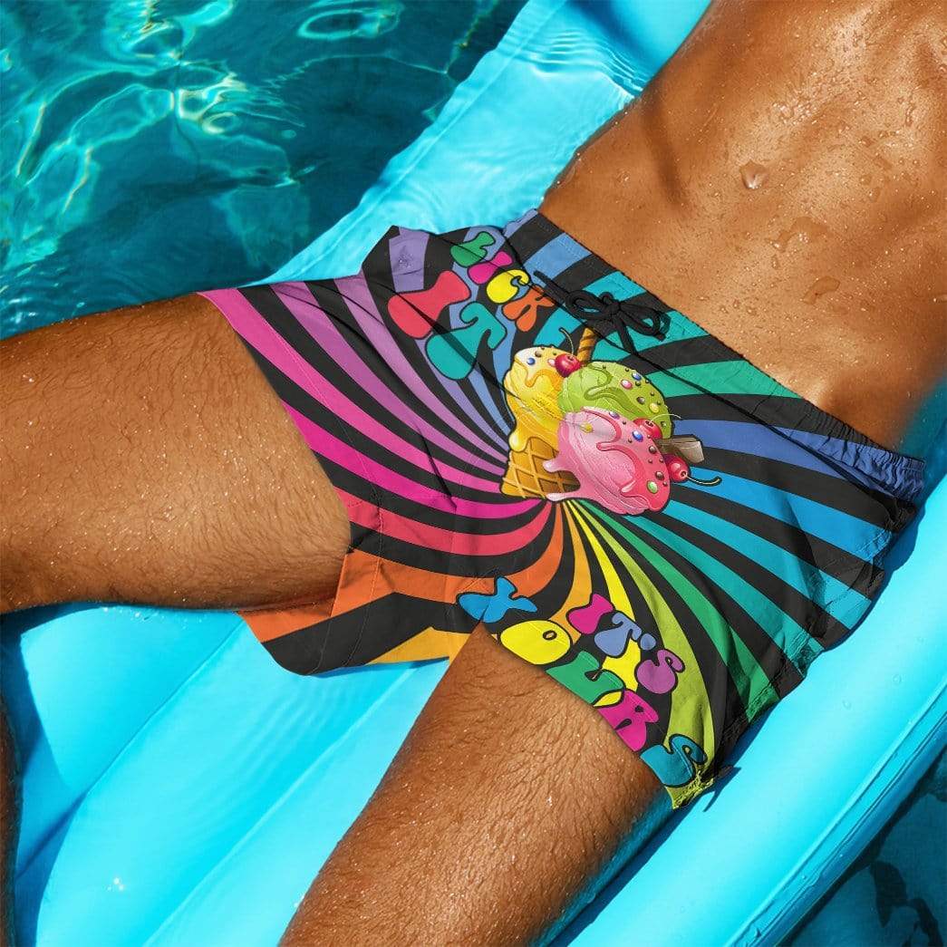 Gearhumans 3D Lick it and its yours Ice cream Beach Shorts Swim Trunks GV06071 Men Shorts