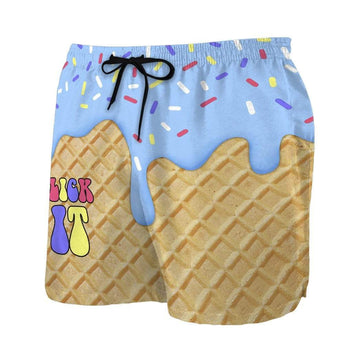 Gearhumans 3D Lick it Beach Shorts Swim Trunks