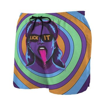 Gearhumans 3D Lick It Lady Custom Beach Shorts Swim Trunks