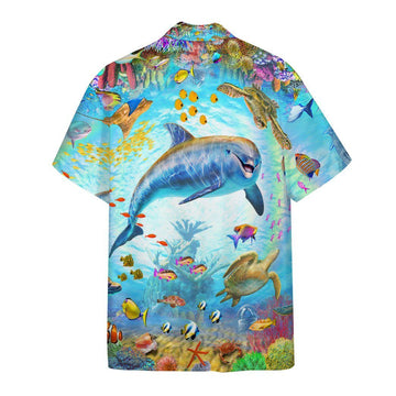 Gearhumans 3D Life in the World's Oceans Custom Short Sleeve Shirt GS18062131 Hawai Shirt 