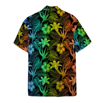 Gearhumans 3D Light Colorful Tropical Hawaiian Custom Short Sleeve Shirt
