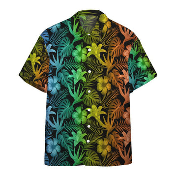 Gearhumans 3D Light Colorful Tropical Hawaiian Custom Short Sleeve Shirt