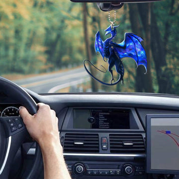 Gearhumans 3D Lighting Blue Dragon Car Hanging