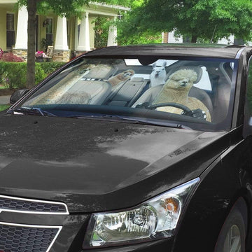 Gearhumans 3D Llama and Alpaca Custom Car Auto Sunshade