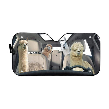 Gearhumans 3D Llama and Alpaca Custom Car Auto Sunshade