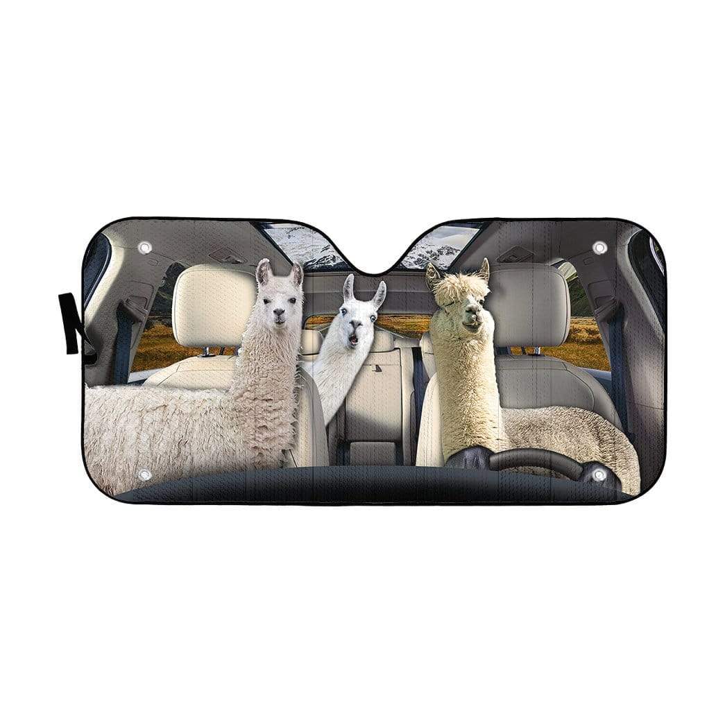 gearhumans 3D Llama Custom Car Auto Sunshade GL03084 Auto Sunshade 57''x27.5'' 