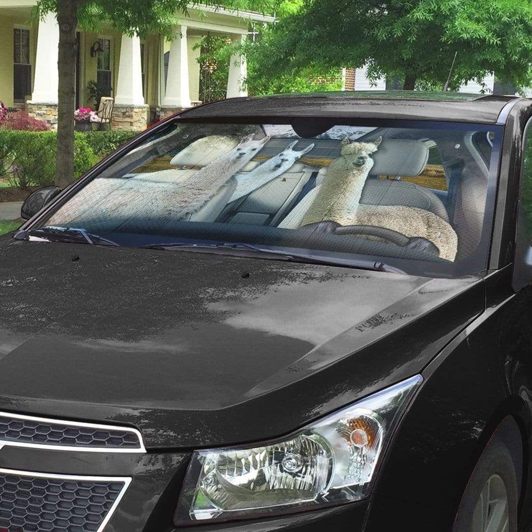 gearhumans 3D Llama Custom Car Auto Sunshade GL03084 Auto Sunshade 