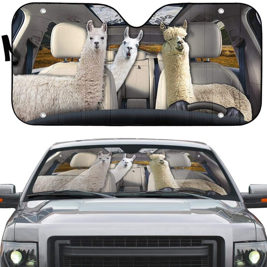 gearhumans 3D Llama Custom Car Auto Sunshade GL03084 Auto Sunshade 