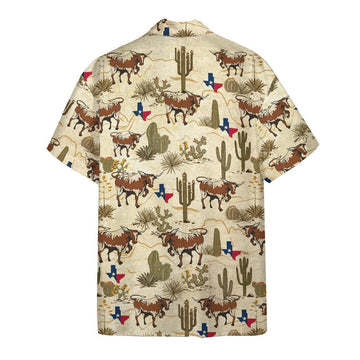 Gearhumans 3D Longhorn Texas Hawaii Shirt