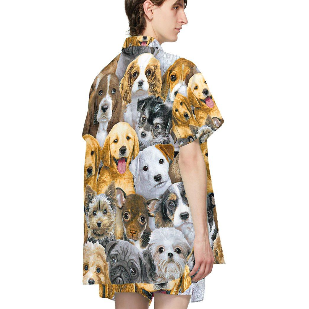Gearhumans 3D Lots Of Adorable Puppy Custom Short Sleeve Shirt GS05052118 Hawai Shirt 