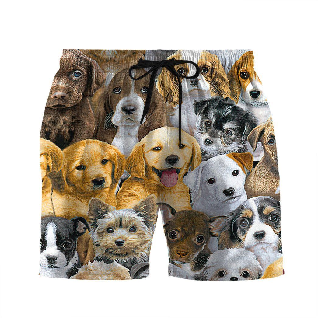 Gearhumans 3D Lots Of Adorable Puppy Custom Short Sleeve Shirt GS05052118 Hawai Shirt Men Shorts S 