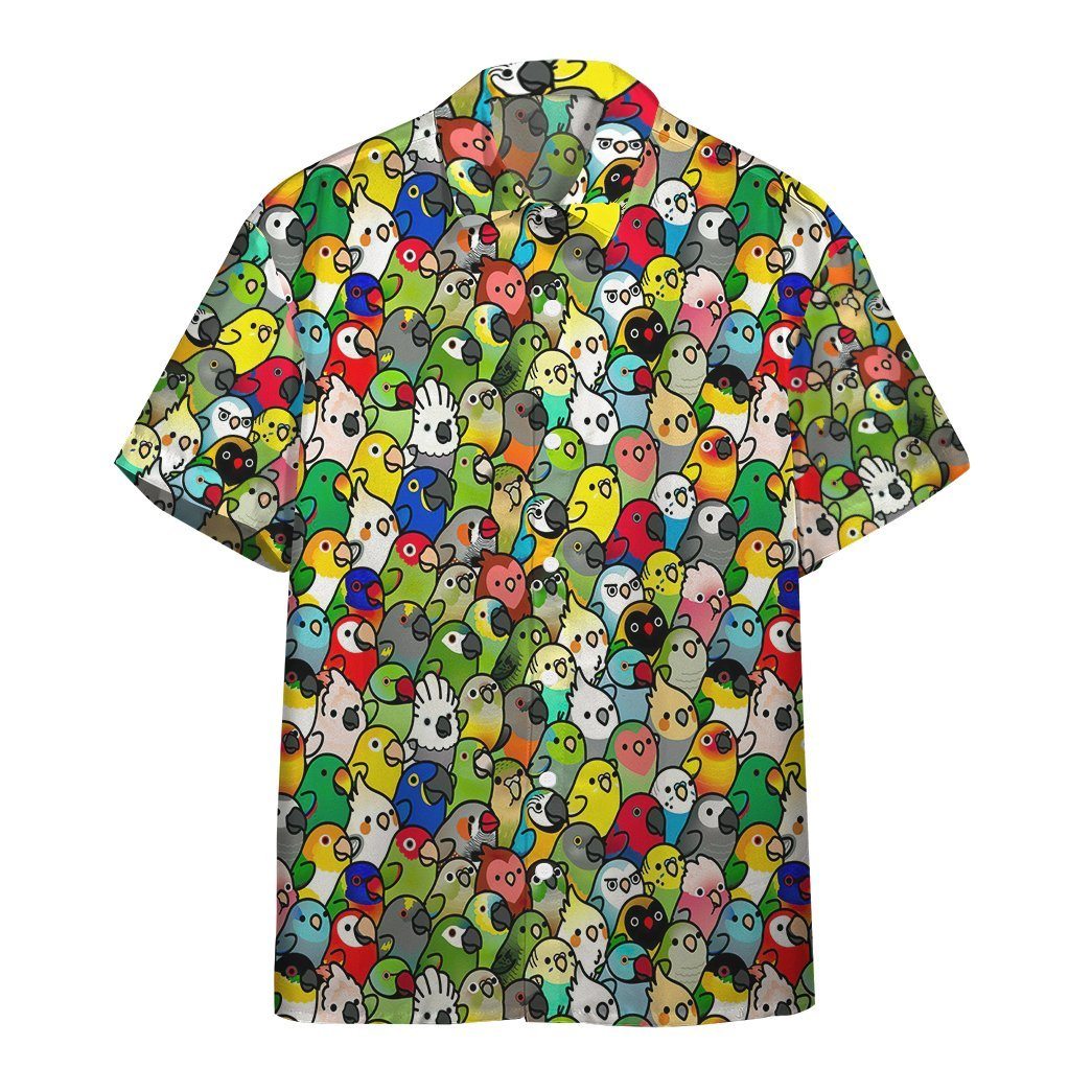 Gearhumans 3D Lots Of Birds Hawaii Shirt ZK12043 Hawai Shirt Short Sleeve Shirt S 