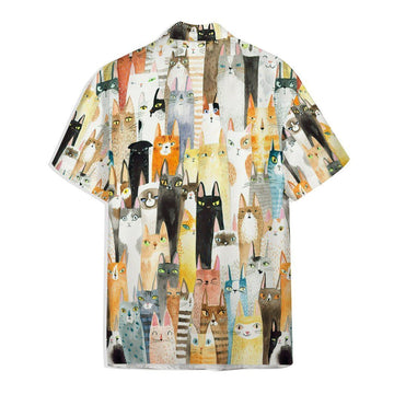 Gearhumans 3D Lots Of Colorful Cats Hawaii Shirt ZK12041 Hawai Shirt 