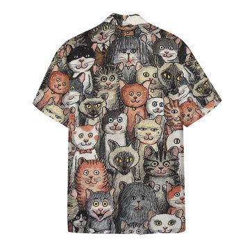 Gearhumans 3D Lots Of Dark Cats Hawaii T-shirt