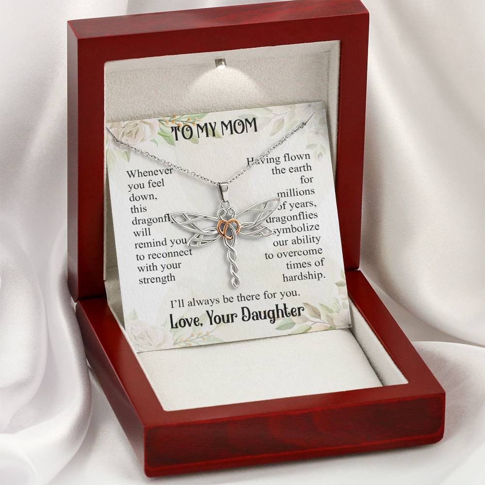 Gearhumans 3D Love Mom Happy Mothers Day Dragonfly Dream Necklace GS2204213 ShineOn Fulfillment 