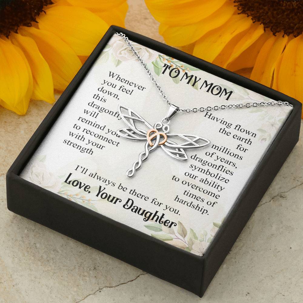 Gearhumans 3D Love Mom Happy Mothers Day Dragonfly Dream Necklace GS2204213 ShineOn Fulfillment 