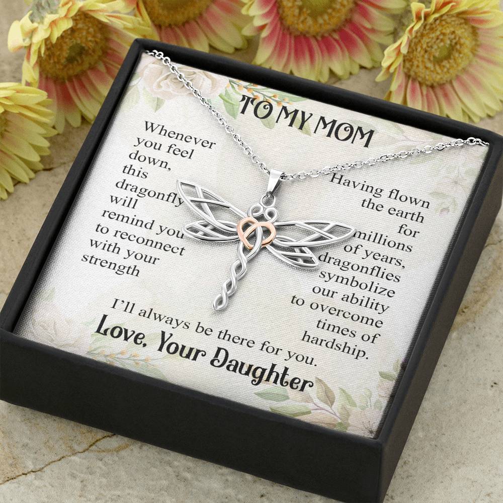 Gearhumans 3D Love Mom Happy Mothers Day Dragonfly Dream Necklace GS2204213 ShineOn Fulfillment 