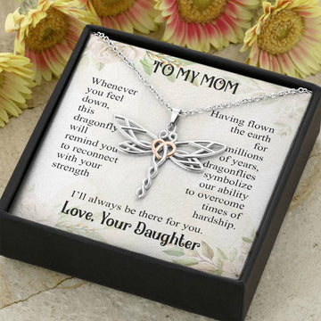 Gearhumans 3D Love Mom Happy Mothers Day Dragonfly Dream Necklace