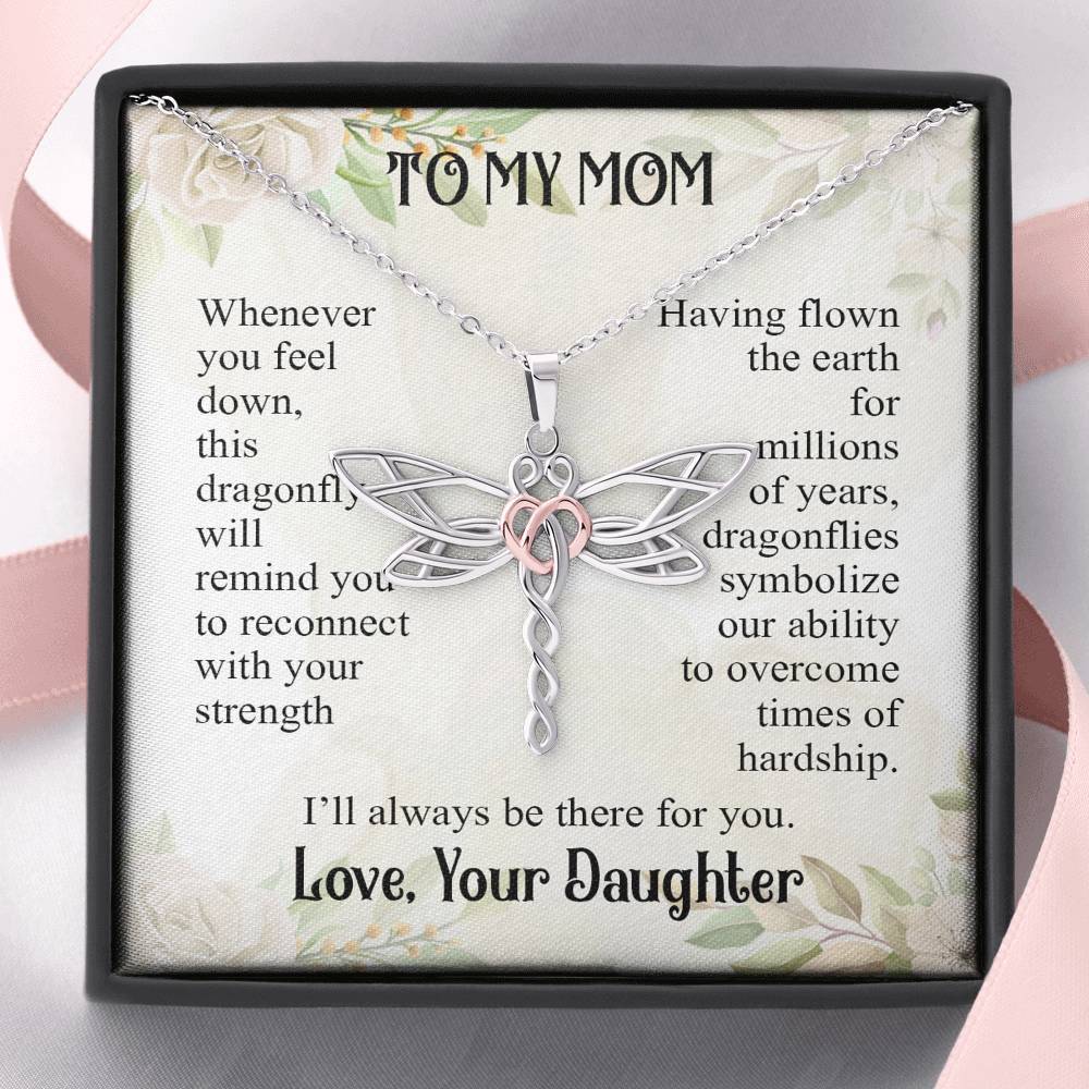 Gearhumans 3D Love Mom Happy Mothers Day Dragonfly Dream Necklace GS2204213 ShineOn Fulfillment Standard Box 