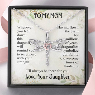 Gearhumans 3D Love Mom Happy Mothers Day Dragonfly Dream Necklace