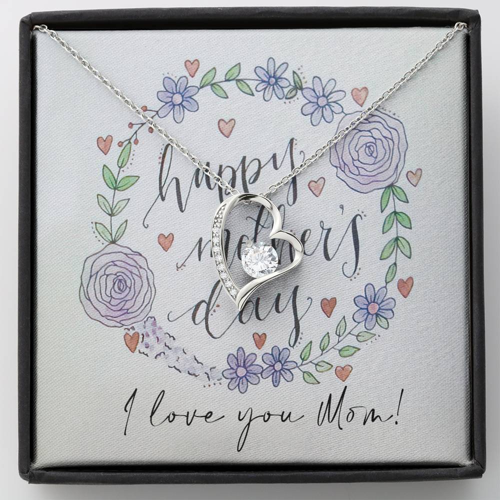 Gearhumans 3D Love My Mom Happy Mothers Day Forever Love Necklace GS20042110 ShineOn Fulfillment Standard Box 