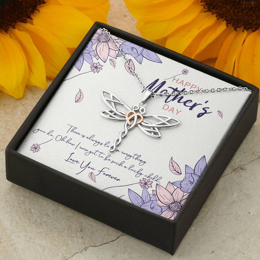 Gearhumans 3D Love You Mom Happy Mothers Day Dragonfly Dream Necklace GS2204217 ShineOn Fulfillment 