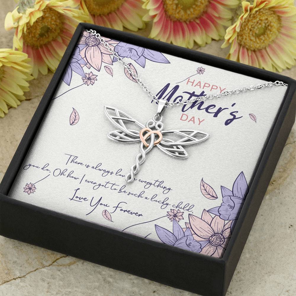 Gearhumans 3D Love You Mom Happy Mothers Day Dragonfly Dream Necklace GS2204217 ShineOn Fulfillment 