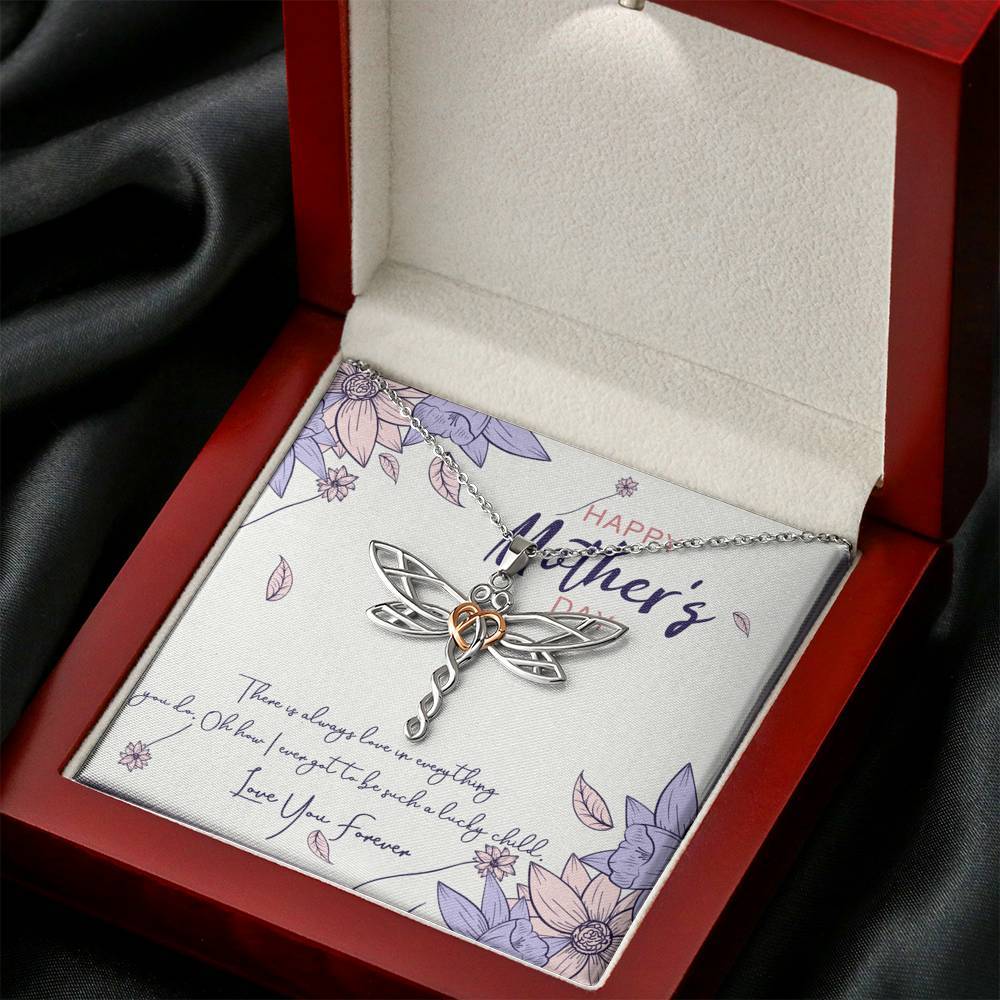 Gearhumans 3D Love You Mom Happy Mothers Day Dragonfly Dream Necklace GS2204217 ShineOn Fulfillment 