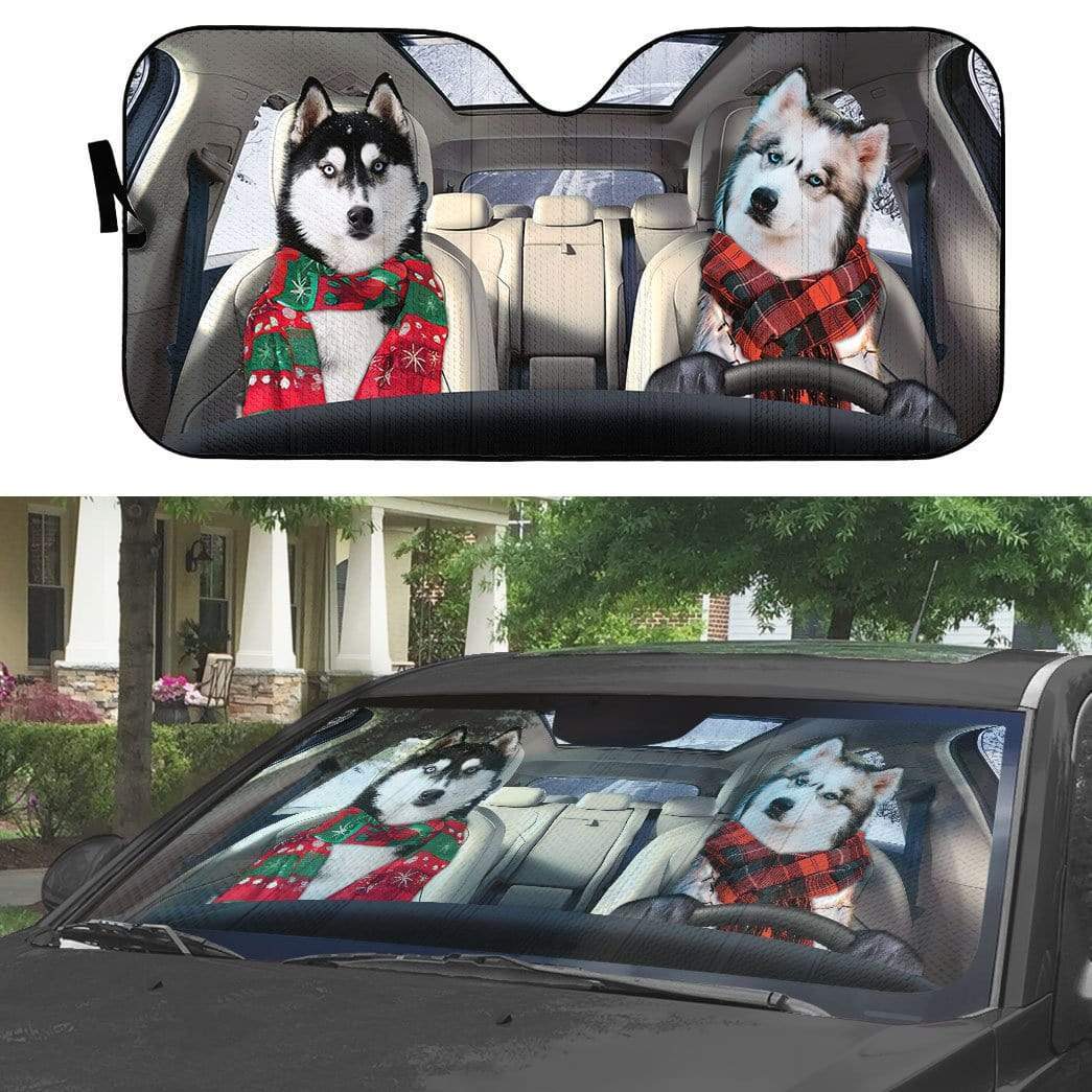 gearhumans 3D Lovely Husky Auto Sunshade GL25065 Auto Sunshade 