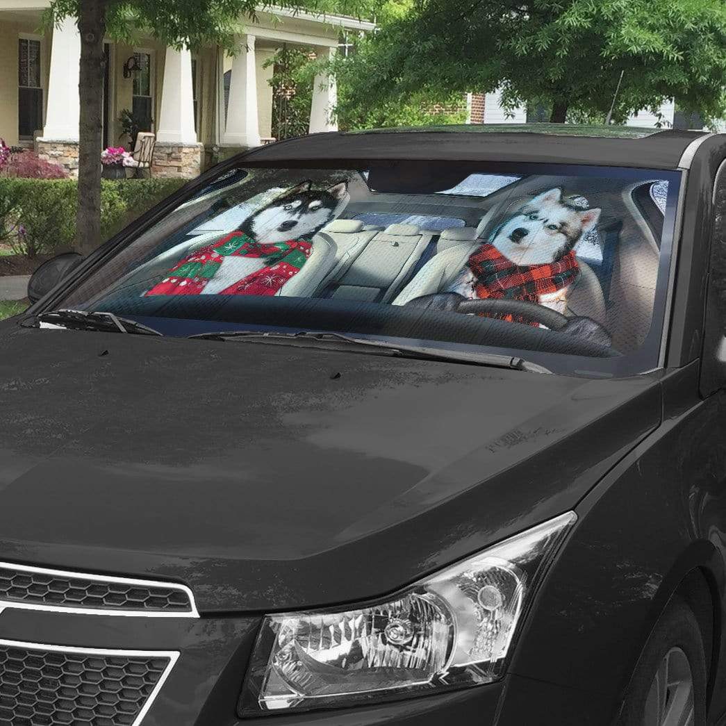 gearhumans 3D Lovely Husky Auto Sunshade GL25065 Auto Sunshade 