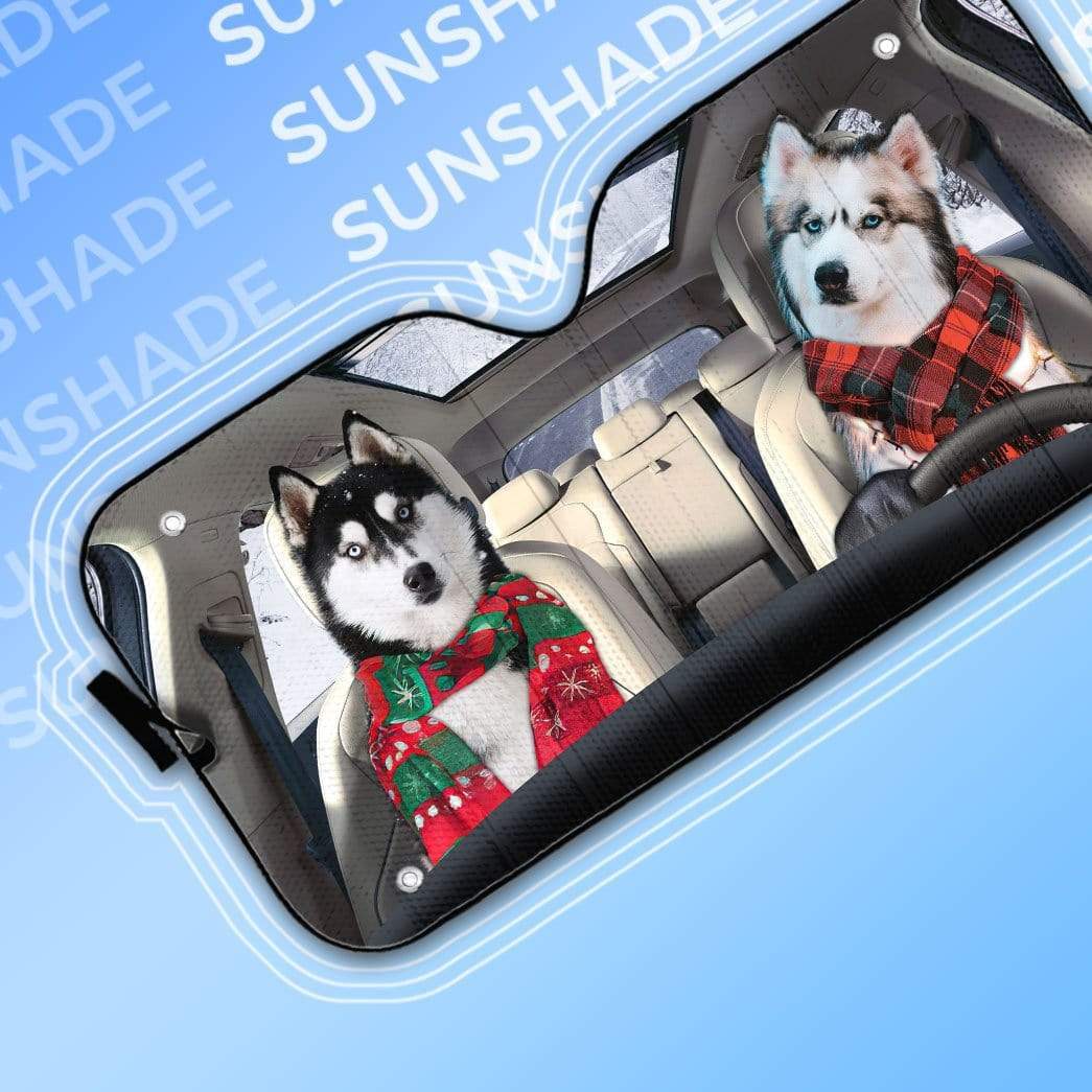 gearhumans 3D Lovely Husky Auto Sunshade GL25065 Auto Sunshade 