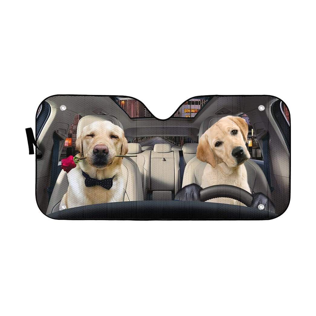 gearhumans 3D Lovely Retrever Puppy Auto Sunshade GL18061 Auto Sunshade 57''x27.5'' 