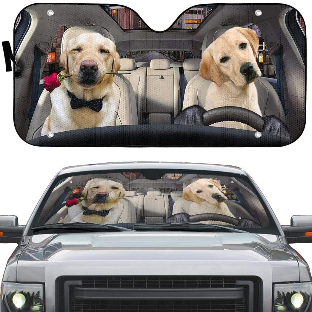 gearhumans 3D Lovely Retrever Puppy Auto Sunshade GL18061 Auto Sunshade 