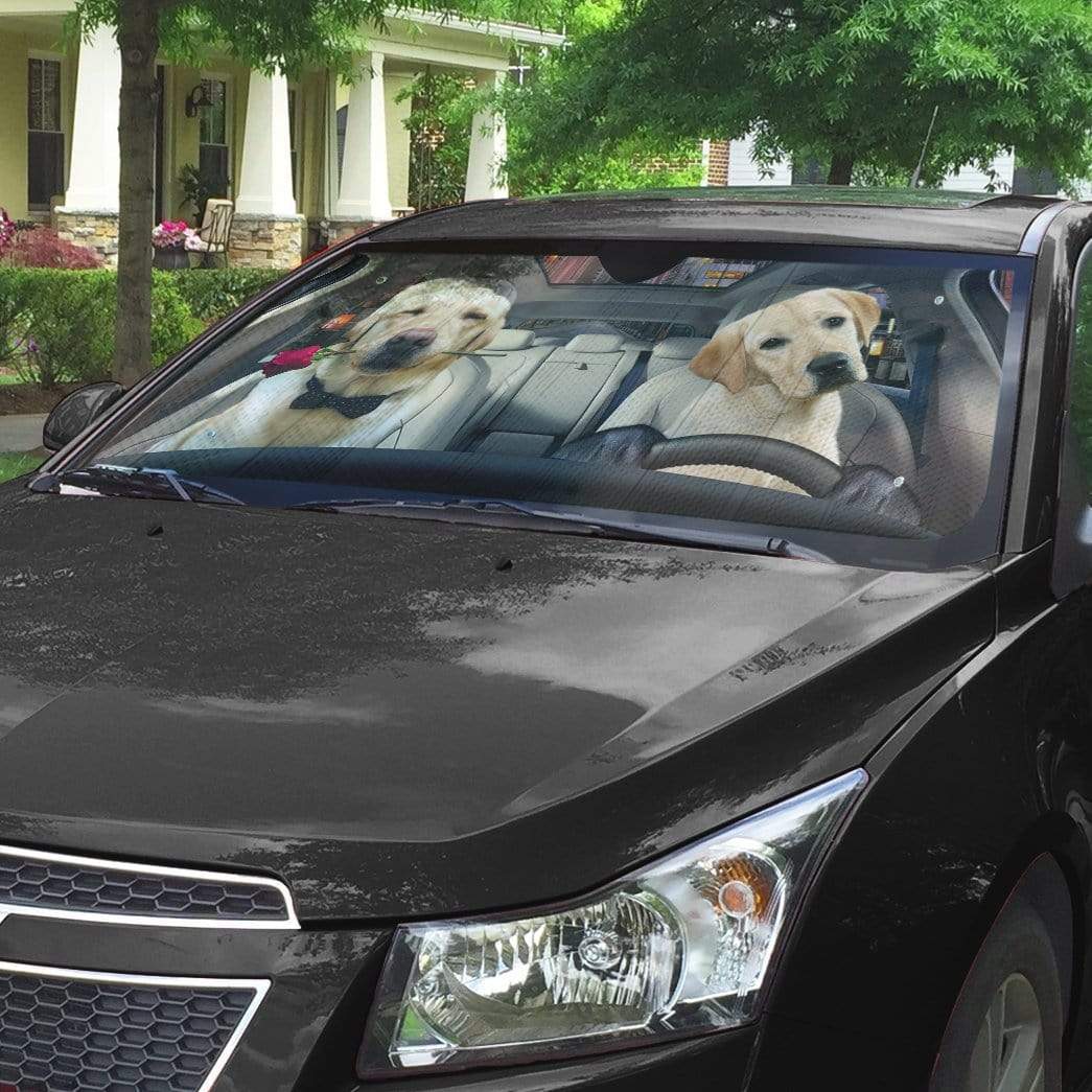 gearhumans 3D Lovely Retrever Puppy Auto Sunshade GL18061 Auto Sunshade 