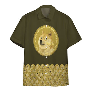Gearhumans 3D Lucky Dogecoin Custom Hawaii Shirt GO18052122 Hawai Shirt Short Sleeve Shirt S 