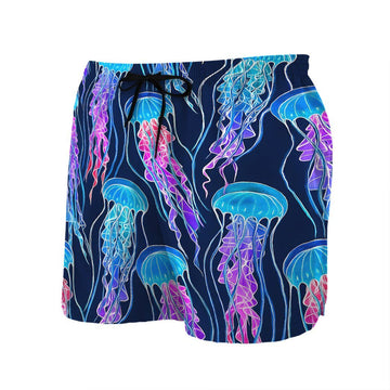 Gearhumans 3D Luminescent Rainbow Jellyfish Custom Beach Shorts Swim Trunks GS13052119 Men Shorts 
