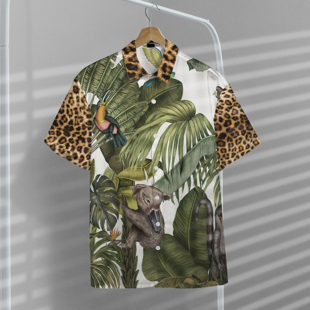 Gearhumans 3D Magical Jungle With Leopard Skin Hawaii Shirt ZC13044 Hawai Shirt 