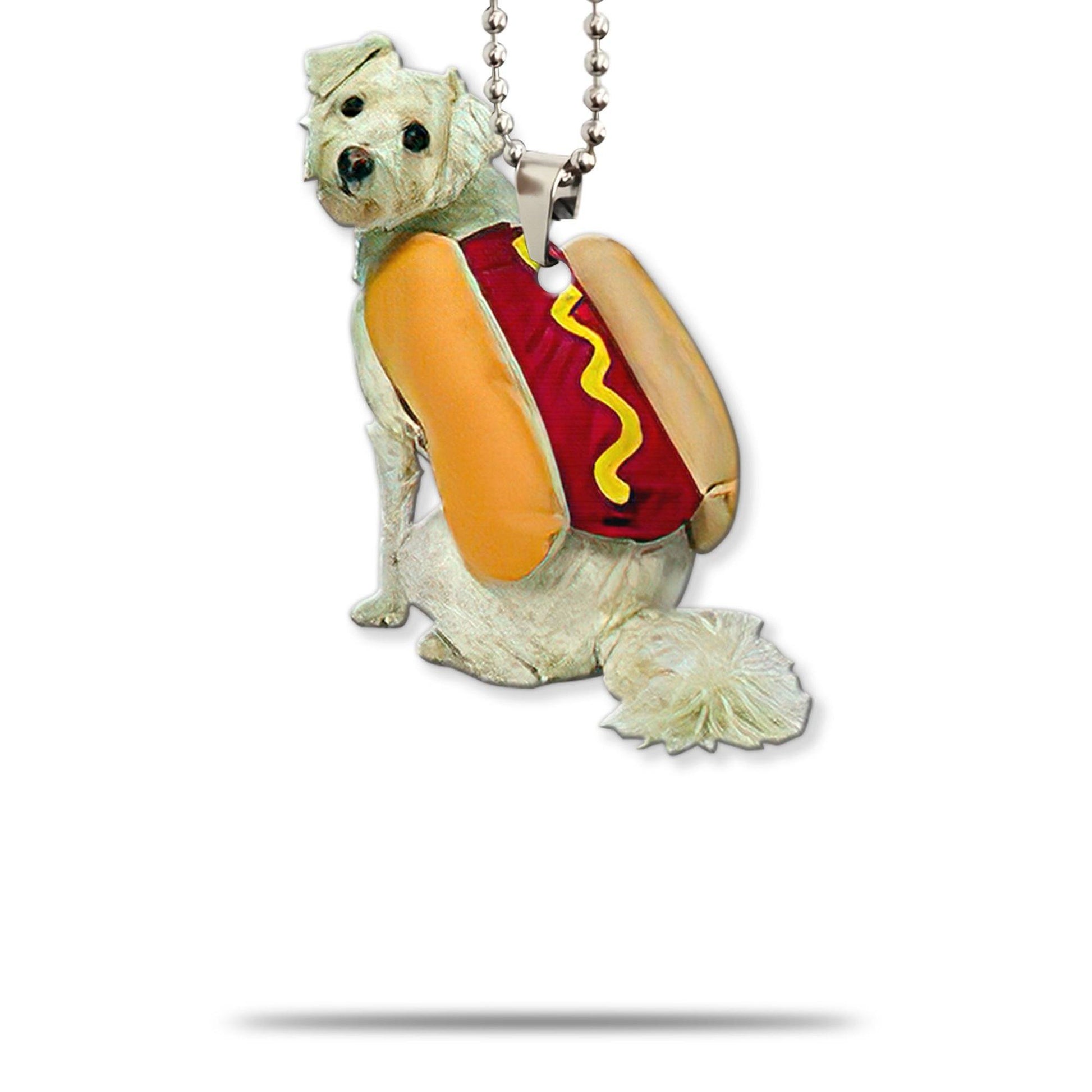 Gearhumans 3D Maltese Hotdoggo Custom Car Hanging GO26052114 Car Hanging Car Hanging/1 Pack 