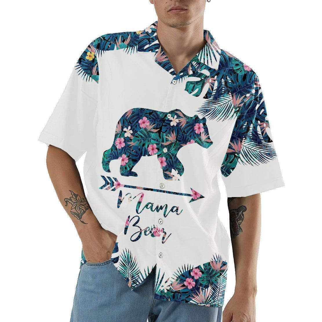 Gearhumans 3D Mama Bear Mothers Day Gift Hawaii Shirt ZZ06041 Hawai Shirt 