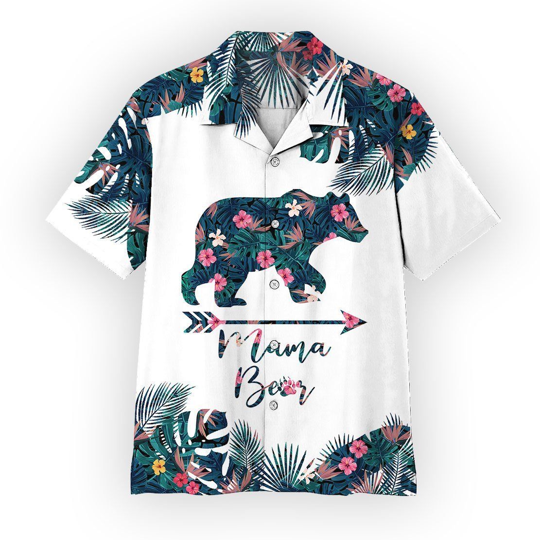 Gearhumans 3D Mama Bear Mothers Day Gift Hawaii Shirt ZZ06041 Hawai Shirt Short Sleeve Shirt S 