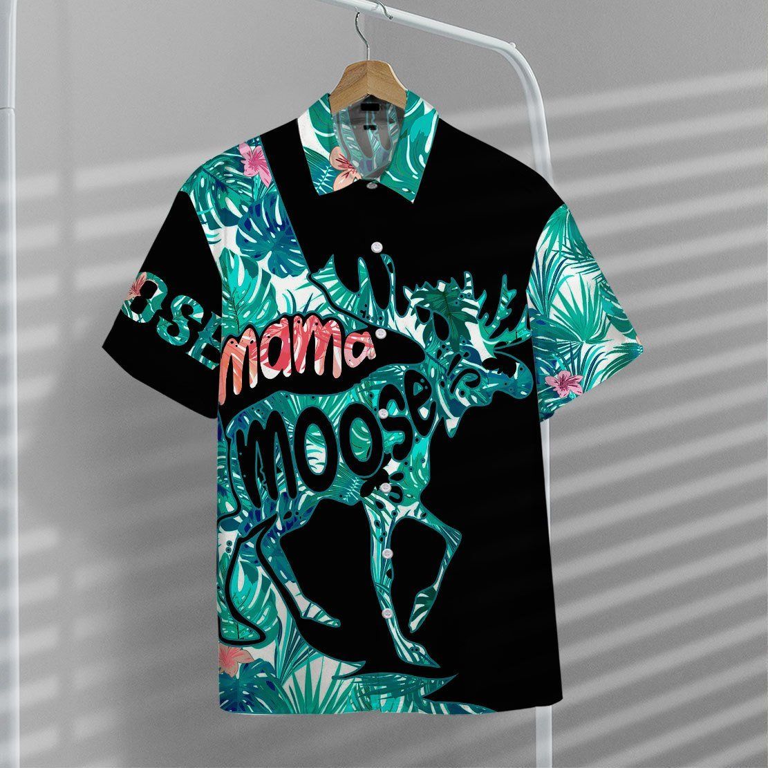 Gearhumans 3D Mama Moose Mother Day Hawaii Shirt ZZ01043 Hawai Shirt 