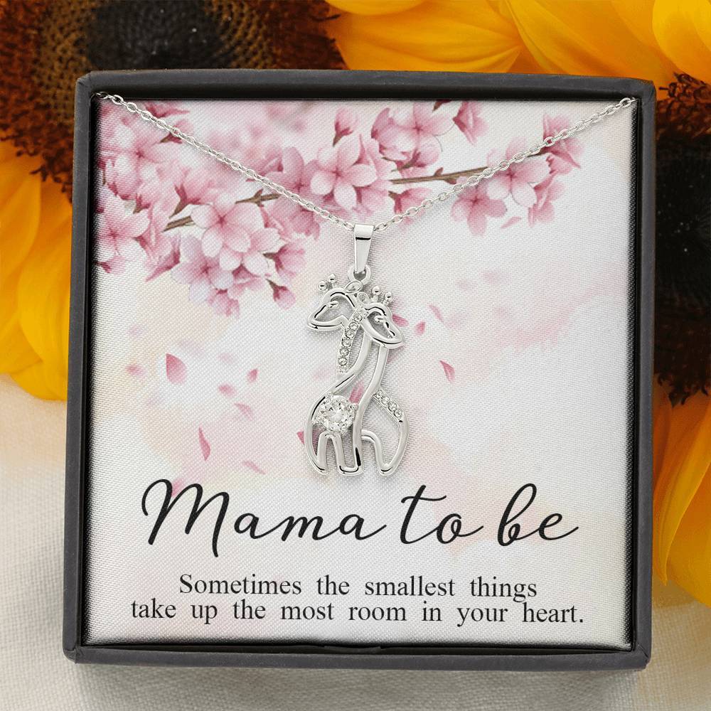 Gearhumans 3D Mama To Be Happy Mothers Day Graceful Love Giraffe Necklace GS2204214 ShineOn Fulfillment 14K White Gold Finish 